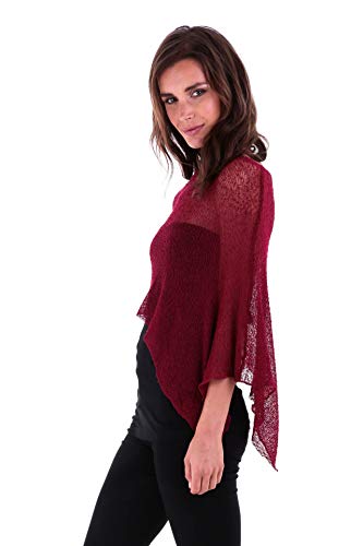 Image of SHU-SHI Womens Sheer Knit Poncho Shrug Lightweight Cover Up One Size Fits Most