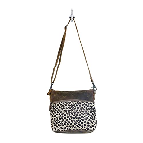 Myra Bag Feline Leather & Cowhide Bag Upcycled Cowhide & Leather S-28454