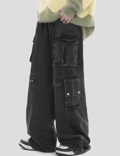 Mens Baggy Jeans Y2k Wide Leg Skater Pants Grunge Clothes Denim Cargo Jeans for Women2