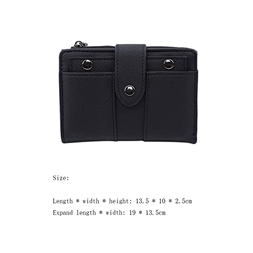 Image of LUCIY Wallets for Women Ladies Wallet Small Ladies Simple Retro Ladies Solid Short Female Wallet (Color : Hortel�)