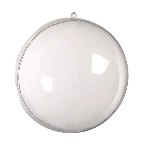 Ronlok - 1 pieza de boda, árbol de Navidad, colgante de bola transparente abierta, de plástico claro, adorno para niños, bricolaje, suministros de fiesta, 20 cm
