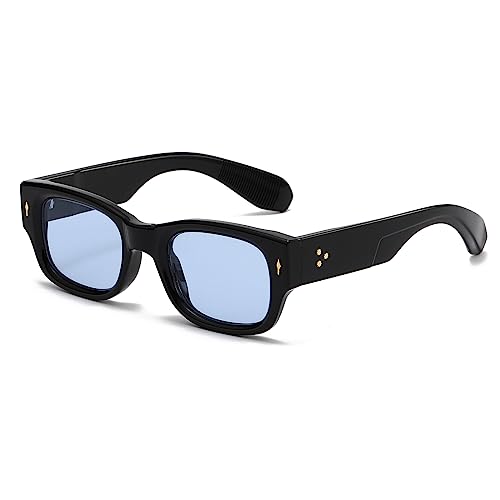 [PROTEZIONE UV400]Gli occhiali da sole rettangolari sono antiriflesso, non solo possono prevenire le radiazioni UVA UVB per proteggere gli occhi, ma forniscono anche una visione chiara.Non preoccuparti di danni agli occhi da stare fuori per troppo tempo.