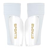 Mizijia Fußball Schienbeinschoner, Kinder Schienbeinschoner, Schienbeinschoner Herren, Fußball ausrüstung Set mit für Erwachsene und Kinder Vermeidung von Verletzungen. (Weiß, M)