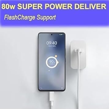 Image of Original 80W Charger for Vivo V25 Pro,21e 5G, V21, V21 Pro, Y73, 21 5G, V20 Pro, V20, V19, Y35 5G, 23e, V25e, Y35, V25 5G (DEC113)