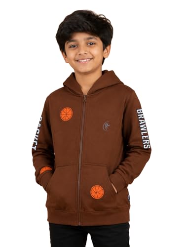 Image of Unisex Kids Solid Full Sleeve Zip Front Open Hooded Sweatshirt