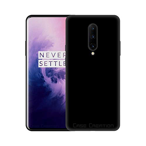 Image of Case Creation Compatible with Oneplus 8 2021 Back case, Oneplus 8 Slim Flexible Smart Look case with 360 Camera All Angle Protection (Pure Black)