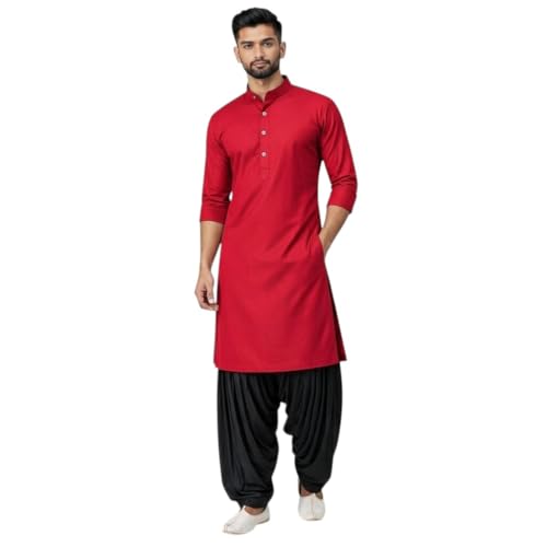 Image of Mens Pure Coton Kurta Dhoti Set | Traditional Ethnic Wear for Festive & Wedding Men's Cotton Kurta with Dhoti Set | Comfortable Ethnic Traditional Outfit Stylish Men's Cotton Kurta Dhoti Set.
