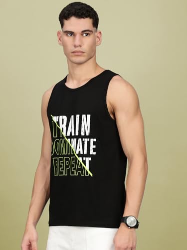 Image of Lux Nitro Men's Sleeveless Gym Tank Top Combed Cotton | Scoop Neck Athletic Vest | Ultra-Soft, Tag-Free, Urban Fitness Wear