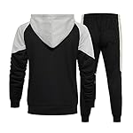 CALUOMATT Men's Hooded Athletic Tracksuit Sweatsuit Long Sleeve Full-Zip Jogging Sweatpants 2 Piece Patchwork Sportsuits - Image 4