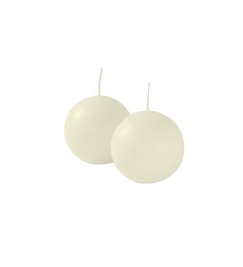 Cereria di Giorgio Risthò Spherical Candles, Wax, Cream, 8 x 8 x 8 cm, Pack of 4