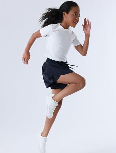 Girl's Athletic Shorts High Waist Flowy Butterfly Skirt with Pockets Liner 2 in 1 for Fitness, Running Sports4