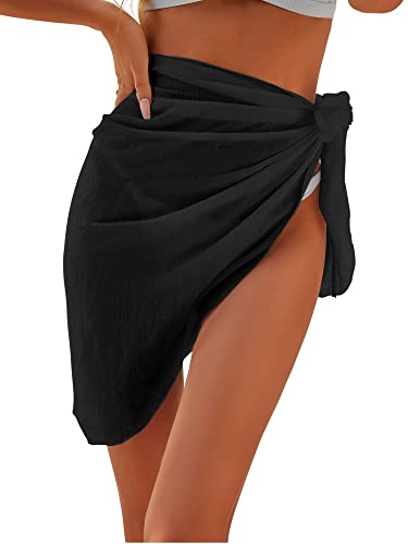 Image of ZAFUL Women's Sarong Coverups Beach Wrap Sheer Bikini Cover Up Mini Skirt | Wraps Swimwear, Cover Ups for Swimwear, Multi-Wear, Texture, Floral