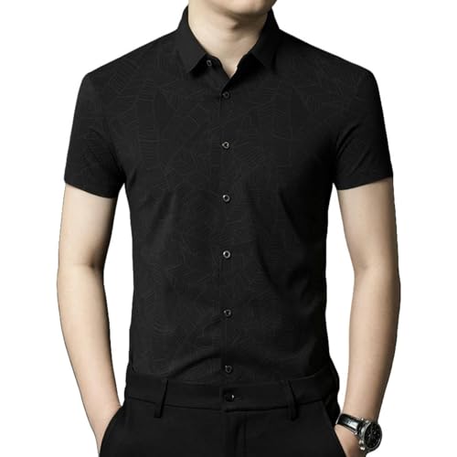Chemise homme manches courtes légère coupe ample vêtement été fluide sans couture