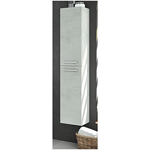 Dmora Colonna pensile sospesa per Bagno a Due Ante, Colore Cemento, cm 30 x 150 x 25