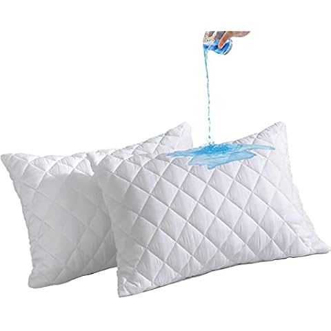 MH Home Waterproof Quilted Pillow Protectors Cover