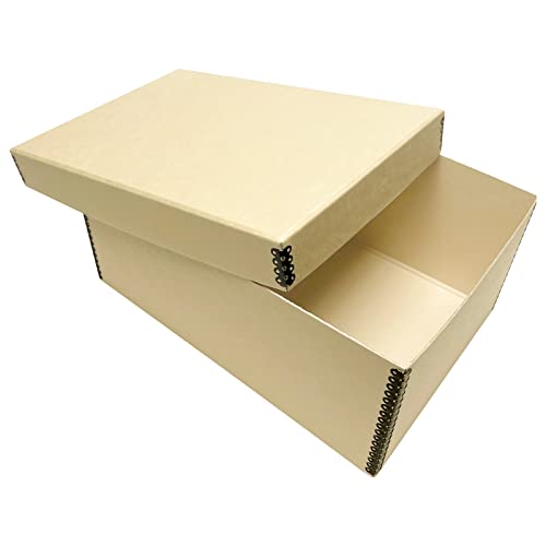 Lineco Archival Photo Card Box Museum-Quality Storage 5x8x12 Inch Tan