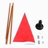 Posheliox Sicherheitsflaggen-Set mit faltbarer Aluminiumstange und rotem Banner, Kanu-Sichtbarkeits-Halterung für Bootfahren, Schlauchboot, Yacht, DIY-Marine-Zubehör