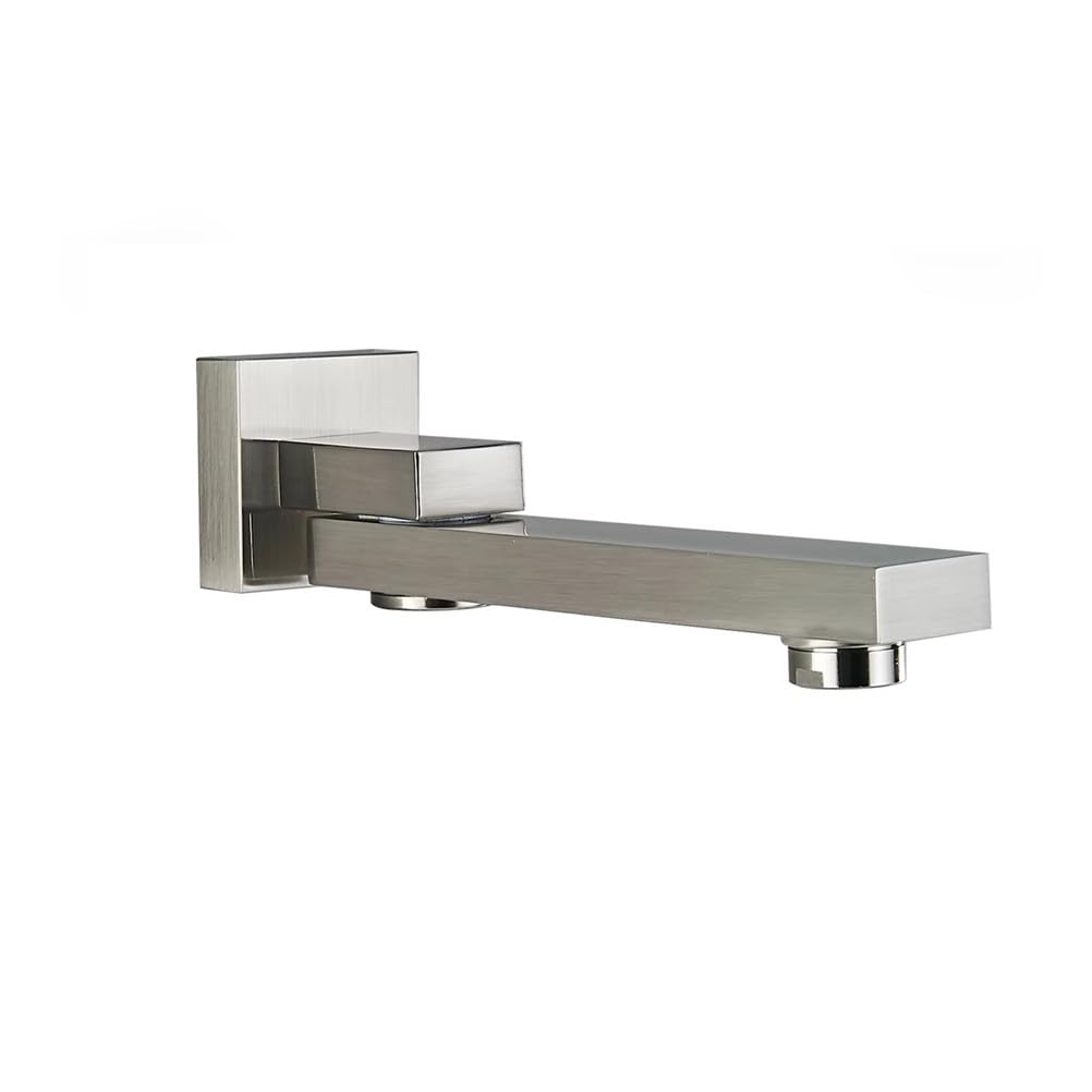 Bec de baignoire mural extra long en laiton nickel brossé pivotant 180