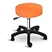 Physa Tabouret De Bureau À roulettes Travail Aversa Orange (Vérin Gaz, Hauteur 45-58 cm, Max 150 Kg, Revêtement PVC, Orangé)