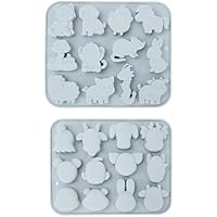 QZDAFFIC 2 moldes de silicona para chocolate, 12 dibujos
