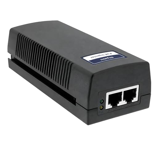 Image of BV-Tech 90W PoE++ Injector (802.3bt) - Gigabit Single Port Power Over Ethernet, 10 /100 /1000Mbps, Plug & Play, Up to 100m (325ft) Extension, Ideal for High-Power PTZ Cameras & VoIP Videophones