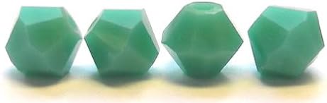 Miniatura 3 de 0.157 in color verde opaco (verde turquesa), cuentas checas MC Rondell (bicono, forma de diamante), 36 unidades