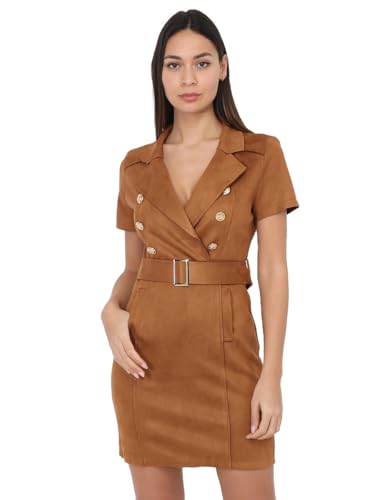 La Modeuse Robe Blazer ceinturée en suédine