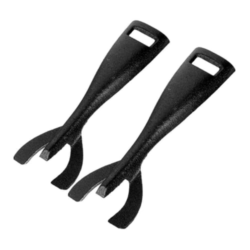 FELTECHELECTR 2Pcs Cast Iron Teppanyaki Clips Bbq Grilling Tools for Plate Handling Ergonomic Design for for Steak and Grilled Meat Preparation