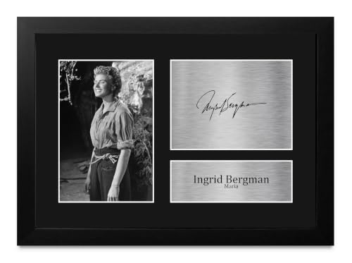 Memorabilia de película Ingrid Bergman For Whom the Bell Tolls foto firmada enmarcada A4