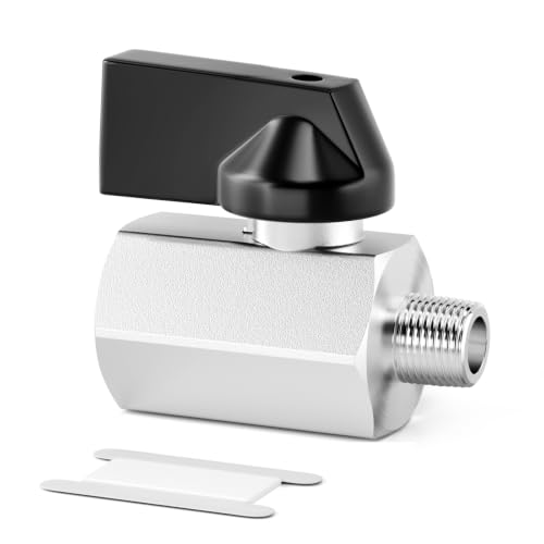 Image of GASHER 1 /8 inchNPT(F x M) Nickel Plated Brass Mini Ball Valve | 1 /8 Inch Male x Female NPT Thread Shut Off Valve for Regulate Flow