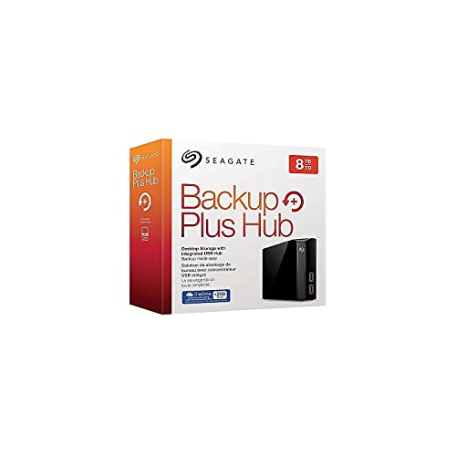 Image of Seagate 8TB Backup Plus Hub USB 3.0 Desktop 3.5 inch External Hard Drive for PC and Mac with 2 Months Free Adobe Creative Cloud Photography Plan