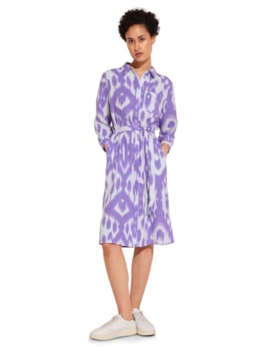Robe longue en lin Street One imprimée lavande taille 38 pour femme