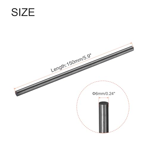 QUARKZMAN Kohlefaserstange, 6mm x 150mm Kohlestab für RC-Flugzeug DIY Handwerk Drachenflügelrohr Quadcopter Arm Reparatur Packung mit 3