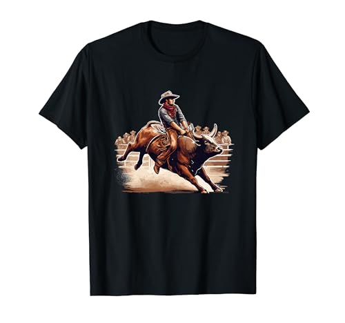 Bull Riding Cowboy Rodeo Western Country Maglietta