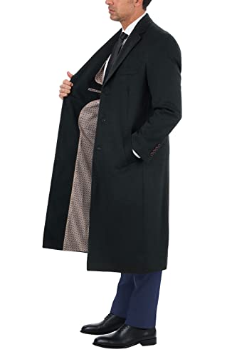 Image of THE SUIT DEPOT Mens Single Breasted Wool Cashmere Full Length Overcoat