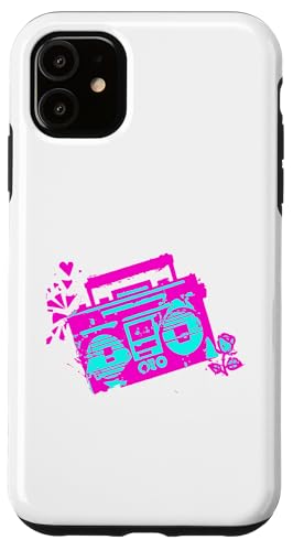 Retro 80s 90s Boom-box Vintage Cassette Player Graphic Tee �X�}�z�P�[�X iPhone 11 �p