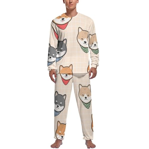 Pijama homme ensemble haut et bas à manches longues et pantalon de nuit
