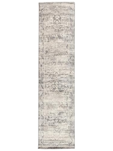 RugVista Miran, Alfombra Moderna, Pelo Corto, 80 x 350 cm, Moqueta de Pasillo/Runner, Calidad cert. Oeko-Tex Standard 100, Polipropileno, Pasillo, Dormitorio, Cocina, Salón, Comedor, Despacho, Gris