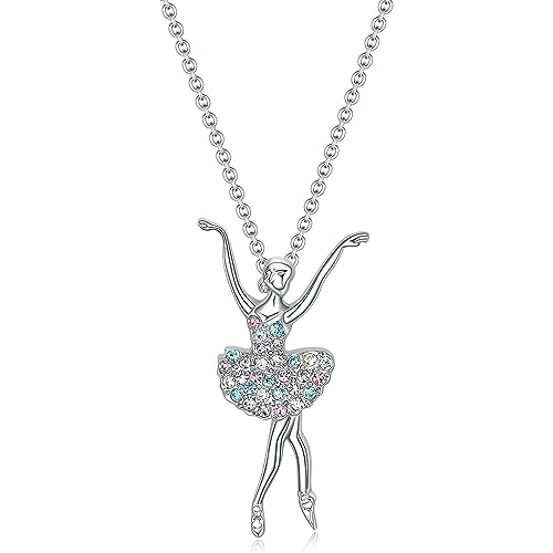AZWOOD Collier avec pendentif ballerine danseuse danseuse de ballet en argent sterling 925 avec pendentif en argent pour fille