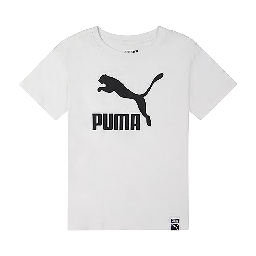 Image of Puma Girls Core Logo Short Sleeve T-Shirt, Crewneck, Soft and Lightweight