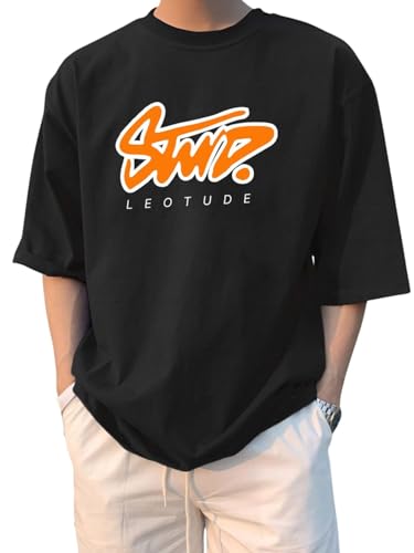 Image of LEOTUDE Men's Cotton Oversized Fit T-Shirt