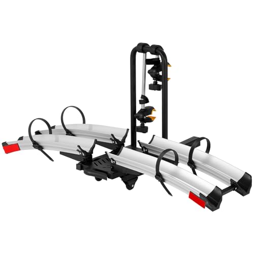 2 Bike Rack Hitch Mount, 200 lbs Electric Bicycle Carrier Rack Platform Style for Cars Trucks SUVs Minivans, fits MTB Gravel Road Bike with Up to 5-inch Fat Tire Carrier Rack - 2