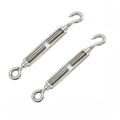 Tornillo de ajuste para cable con gancho de acero inoxidable, paquete de 1 pieza miniatura 1