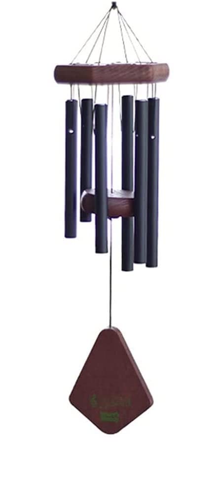 Windspiel Garten Windspiele für Draußen Outdoor 45,7 cm Memorial Windspiel Mit 6 Röhren, Beruhigende Melodische Töne, Sympathie, Geschenke, Terrasse, Heimdekoration Klangspiel (Color : Noir)