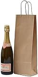 Shopper Portabottiglia Vino Buste di Carta Riciclata Sacchetti Regalo per Bottiglie con Manico 14x8x40 cm Carta Kraft per Vini, Sacchetto Busta Regalo per Spumante (25)