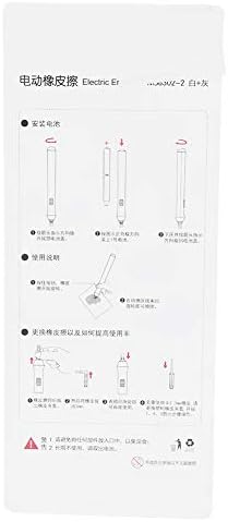 Miniatura 9 de Borradores eléctricos, borrador que funciona con pilas, bolígrafo de plástico portátil automático, borrador eléctrico con 22 recambios adicionales