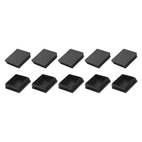 METALLIXITY Square Tube End Cap(60 x 60mm) 10Pcs, Plastic Plugs Insert End Caps Pipe Cap Cover - for Furniture Table Chair Legs, Black