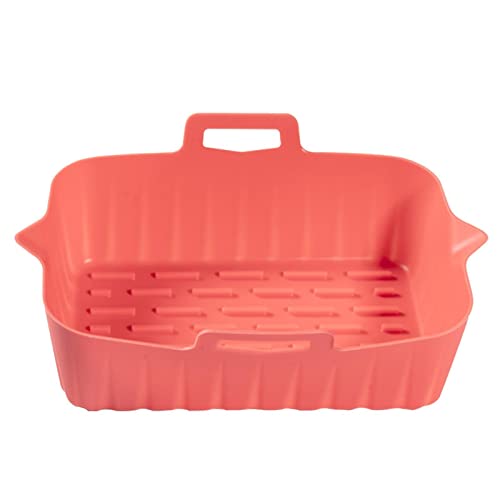 Olla silicona para freidora aire | Cesta rectangular con revestimiento silicona para freidora de aire | Recipiente para freidora antiadherente resistente al calor reutilizable, accesorios horno aptos Cover