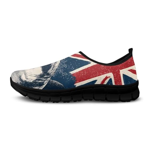 JoyLamoria Women's Flag Print Shoes Non Slip Sneakers Low Top Casual Men Travel Walking Flats3