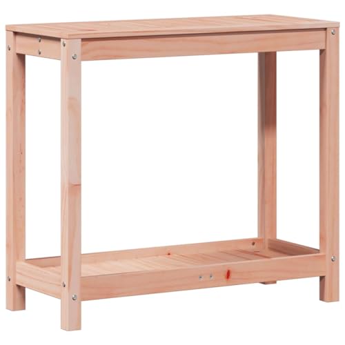 vidaXL Solid Wood Douglas Potting Bench Table with Shelf, 82.5x35x75 cm - Weather- Garden Workstation for Patio/Greenhouse, Brown, Assembly Required